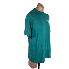 Vtg 90s Coast 101 Highway Barber Shop Oceanside CA Teal T-shirt XL Single Stitch