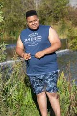 D555 Duke Big Mens San Diego Printed Sleeveless T-Shirt Vest 2XL-8XL (601713-K)