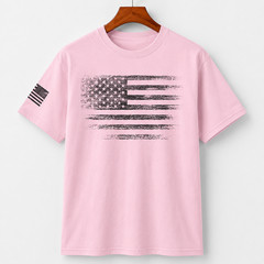 USA Distressed Flag T-Shirt Patriotic American Flag Graphic Tee Men’s S-5XL