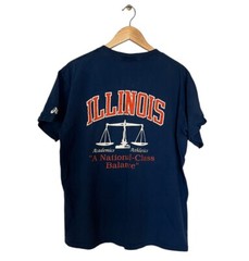 Vintage ASICS Blue Shirt University of Illinois National Class Balance Large