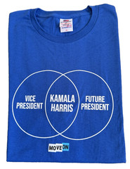 Bayside Unisex XL Kamala Harris T-Shirt Preshrunk Cotton Blue Move On President
