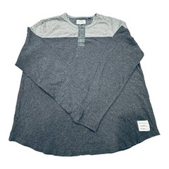 Lucky Brand Grey Label Henley Shirt Men’s 2-Tone Long Sleeve Casual Tee – XL