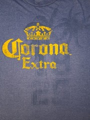 Corona Extra Beer Graphic Short T Shirt Men Large Blue Distressed Logo Brewery