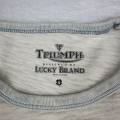 Lucky Brand Mens Medium Triumph Motorcycles Graphic T-Shirt Gray Slub Knit Tee
