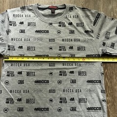 MECCA USA LOGO AOP All Over Print T Shirt Y2K Hip Hop Mens L NWOT Urban Wear
