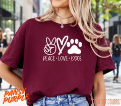 Unisex Peace Love Dogs Printed T SHIRT,T shirt women,T shirt men,T shirt vintage