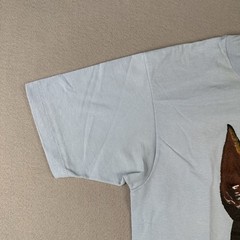 Vintage 80s Doberman Dog Shirt Mens Medium Blue Single Stitch Short Sleeve