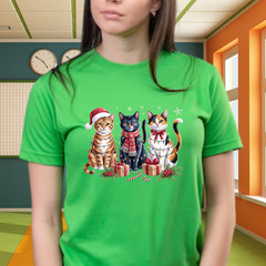 Meowy Christmas Shirt, Cat Christmas tshirt, Cat Lover Xmas T-Shirt