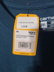 NWT Carhartt Men’s Loose Fit Night Blue Heather Logo Graphic T-Shirt K195 2XL