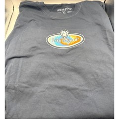 Life is Good Mens Crusher Tee Tie Dye Jake Oval Dusty Blue XL T-Shirt NWT
