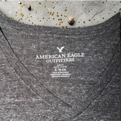 American Eagle – Mens XL Slim Fit V-Neck T-Shirt Charcoal Gray