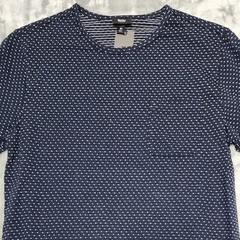 NEW Mossimo Shirt Mens M Blue White Cotton Dot Textured Knit Short Sleeve Tee