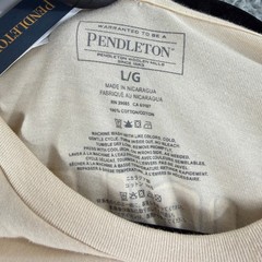 Pendleton Woolen Mills Mens Large Ivory Graphic Short Sleeve Crew Neck Tee Top