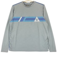 Gerry Men’s XL Long Sleeve Sun Protection T-Shirt Gray Blue Poly Blend Pullover