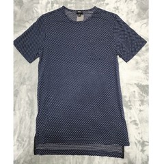 NEW Mossimo Shirt Mens M Blue White Cotton Dot Textured Knit Short Sleeve Tee