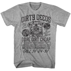 ACDC Dirty Deeds Done Dirt Cheap Men’s T Shirt Metal Rock Band Album Tour Merch