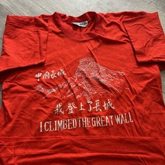 Vintage Great Wall of China T-Shirt Small? Red “I Climbed the Great Wall” 90s