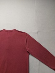 Izod Saltwater Men T Shirt M Oxblood Long Sleeve Crew Neck Button Logo Casual