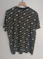 Adidas T-Shirt Mens Sz L Black Short Sleeve Logo Stretch Breathable Tee (N13)
