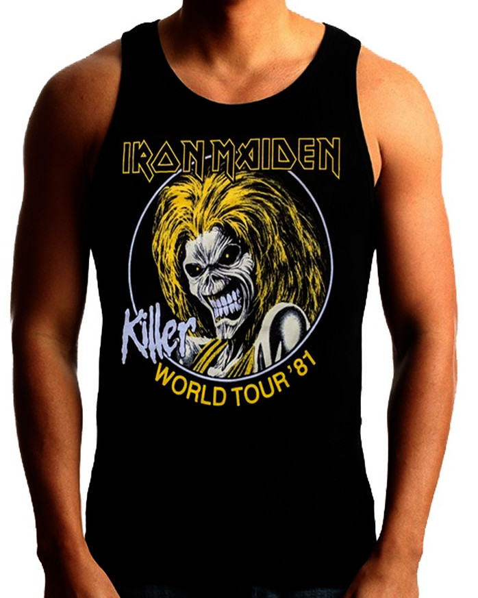 IRON MAIDEN WORLD TOUR 81 Heavy Metal Band Black Tank Top