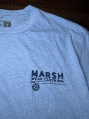 marsh wear Men’s T Shirt Light Blue Tight Lines Graphic Fishing Small New! Tags