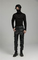 PUNK RAVE Men Punk Rock Gothic Steampunk Tops long-sleeved shirt High Collar