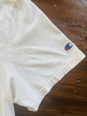 Champion Men’s L White Crew Neck Short Sleeve Cotton Knit Logo Graphic T-Shirt