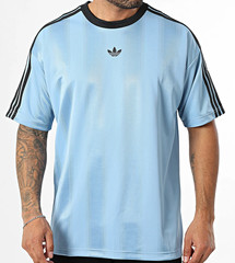 RARE! NEW MEN’S ADIDAS ORIGINALS TREFOIL JACQUARD SHIRT ~SIZE MEDIUM #JW587 BLUE