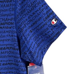 Champion T-Shirt Men’s Medium Crew Neck Mesh Fabric Signature Logo Blue NEW