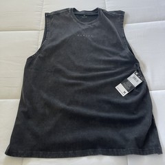 Hurley Men’s Large Black Washed Sleeveless Tank Top Logo Graphic Cotton NWT