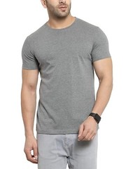 Men’s Classic Solid Plain Cotton Round Hem Scallop Essentials Tshirt S-2XL