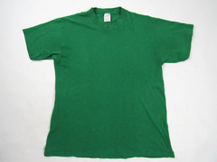 Vtg 1980s Green Blank USA Made Sportswear Basic T Shirt Sz M 38-40 50/50