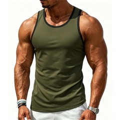 Men Plain Sleeveless Gym Sports Tank Top Fitness Muscle Vest Blouse