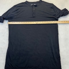 Duluth Trading Co Henley Shirt Mens Medium Black Tencel Modal Stretch Casual