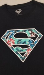 Superman Floral S Logo DC Universe Mens Size Large Shirt Black Comics
