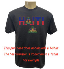 HAITI MAP FLAG SELF IRON ON HEAT TRANSFER FOR T SHIRT or MASK PERSONALIZE LOT
