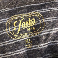 Jachs T Shirt Mens XL Blue Pin Stripes Pocket Crew Neck