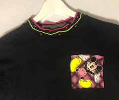 Vintage 80s Disney Wear Mickey Mouse Single-Stitch Shirt XL Ribbed Knit Collar
