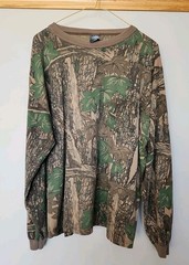 Vintage Ace Sportswear Shirt Mens 2XL Camo Mossy Oak Long Sleeve Hunting USA 90s