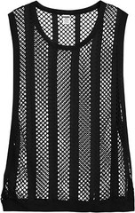 Zonbailon Mens Mesh Tank Fishnet Striped Sleeveless See Thru Muscle Undershirts