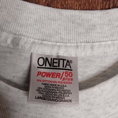 Oneita Power 50 Plus Vintage Single T-Shirt Stitch Vladimir Large Heather Gray