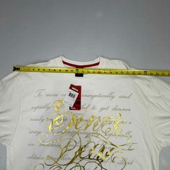 Mecca USA Vintage Y2K Gold Foil Script Graphic T-Shirt 4X NWT