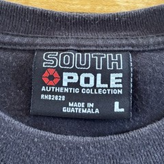 VTG Southpole T-Shirt Mens L Baggy Faded Black Skate Grunge y2k Center Logo