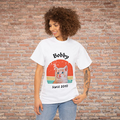 Customise Your Pet Photo Unisex T-shirt – Retro Vintage Style