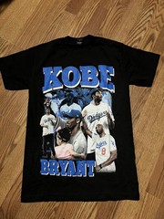 Kobe Bryant LA Dodgers Tee Black Small 100% cotton