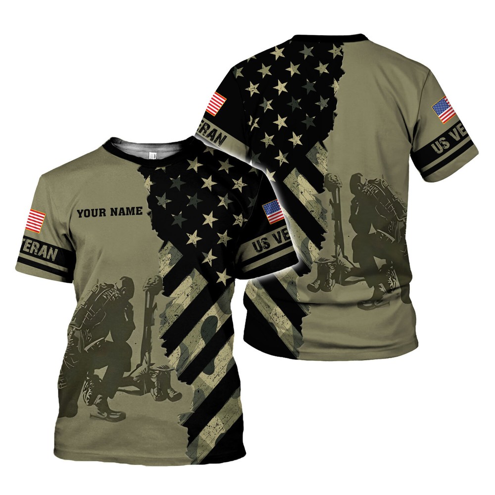 Personalized US Army Veteran T-Shirt, Veteran of The United States Army 3D Shirt