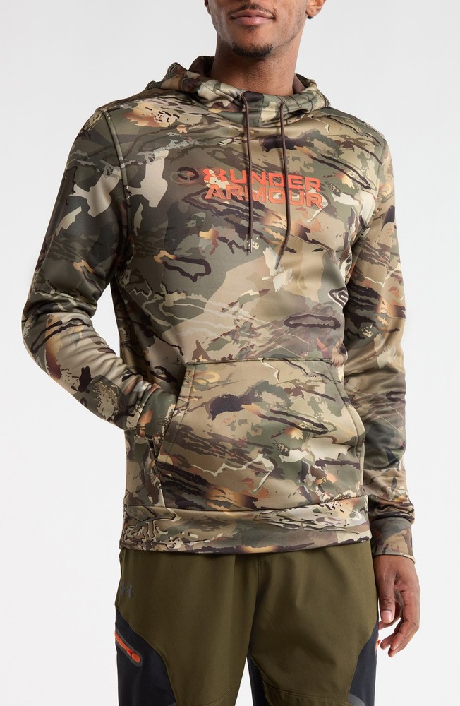 Under Armour Expanse Camo Print Hoodie, Forest Green, Pullover with Drawstring