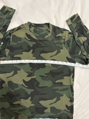 Hollister Men’s Green/Black Camo Long Sleeve Crew Neck Logo T-Shirt Size S