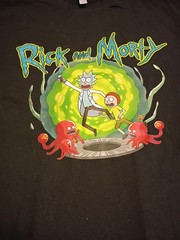 Men’s Rick and Morty Graphic Aliens T-Shirt Black L New