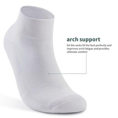 Mens Ankle Socks 6 Pack, White Quarter Socks with Cushion for Running Athleti…